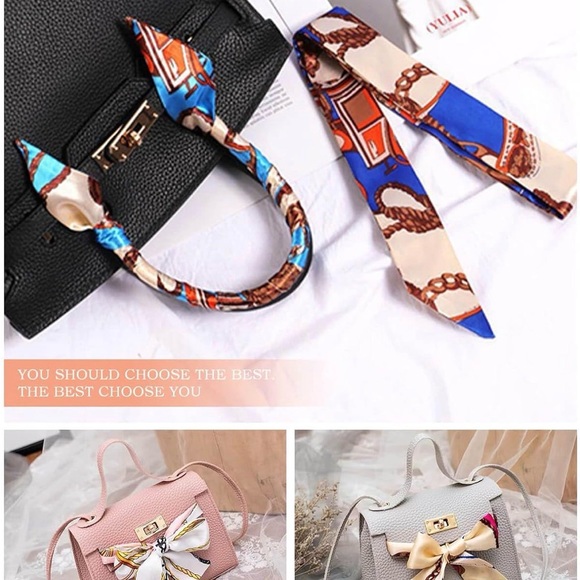 Colorful Silk Bag Scarf-Pick Your Choice - Picture 3 of 9